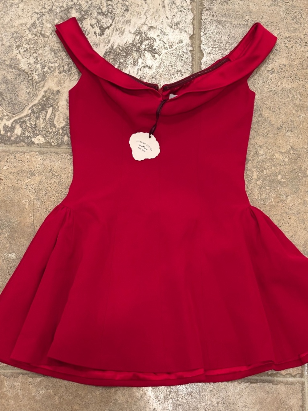 Mirror Palais Red Off-the-Shoulder Mini Dress | Size S | NWT - Picture 6 of 7